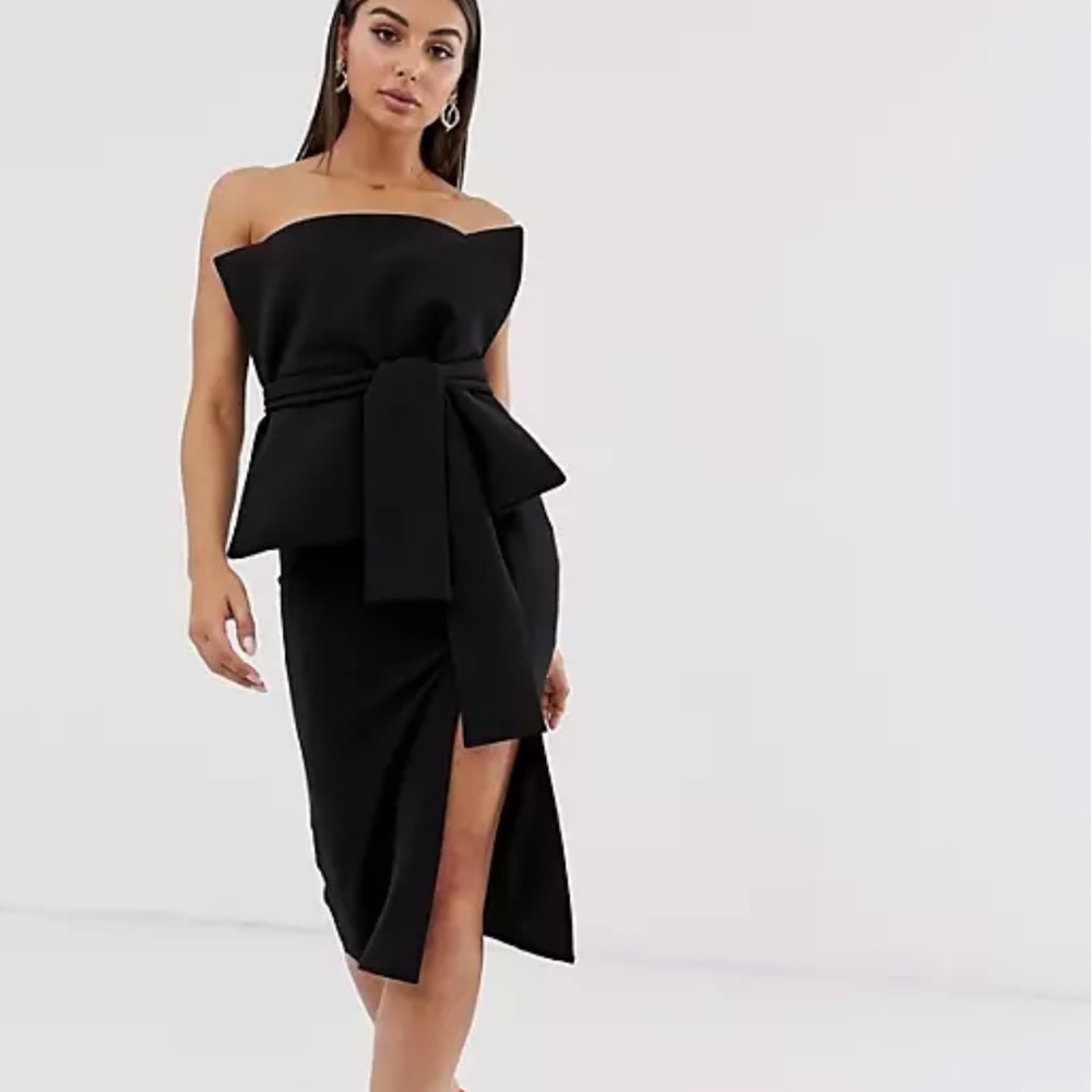ASOS DESIGN minimal fold layer bandeau dress